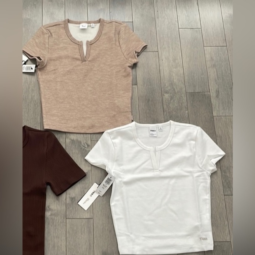 Aritzia notch waffle baby tees bundle nwt